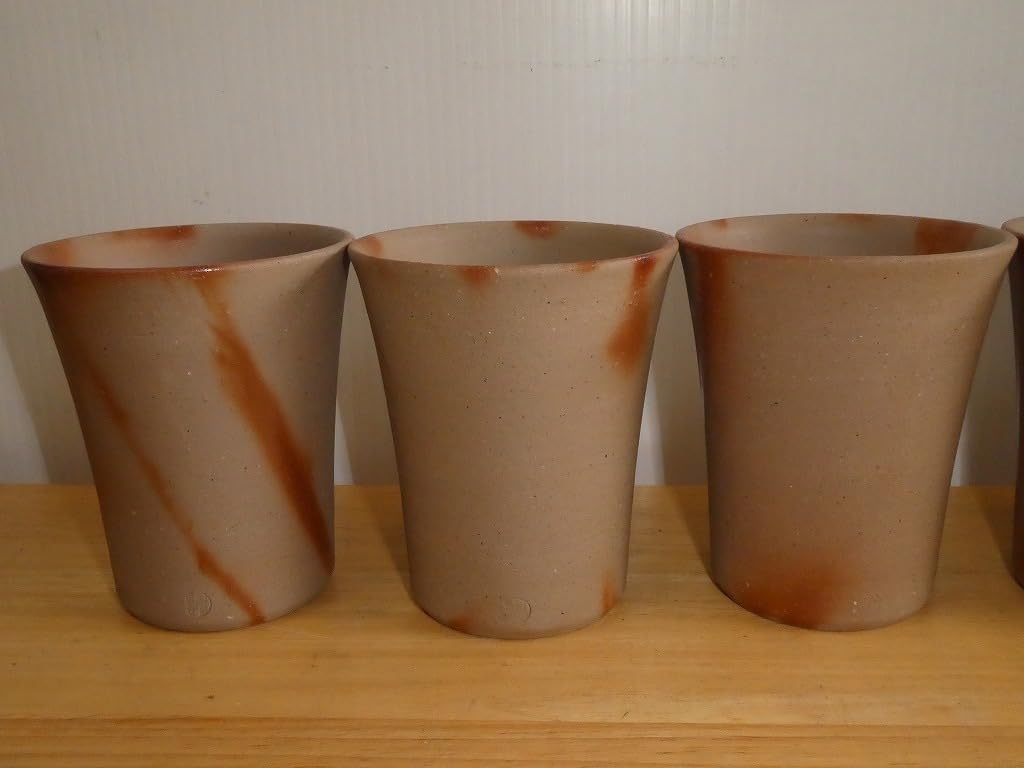 作中川自然坊刷毛目唐津焼酎杯共箱 栞 希少作☆中川自然坊☆刷毛目唐津